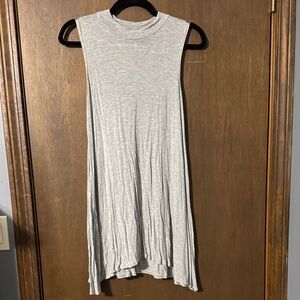 Poof! Light Gray Sleeveless Midi Dress